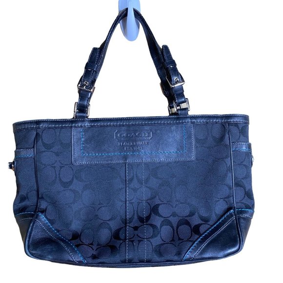 Coach Handbags - Coach Black Signature E/W Gallery Tote Bag 8k49 Handbag  purse g05m-8k49